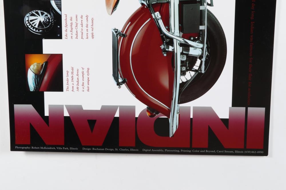 Artwork by Gene William Bacha, Vehicle posters, 3pc: Indian Motorcycle, two 1976 Dodge Challenger prints, Made of prints