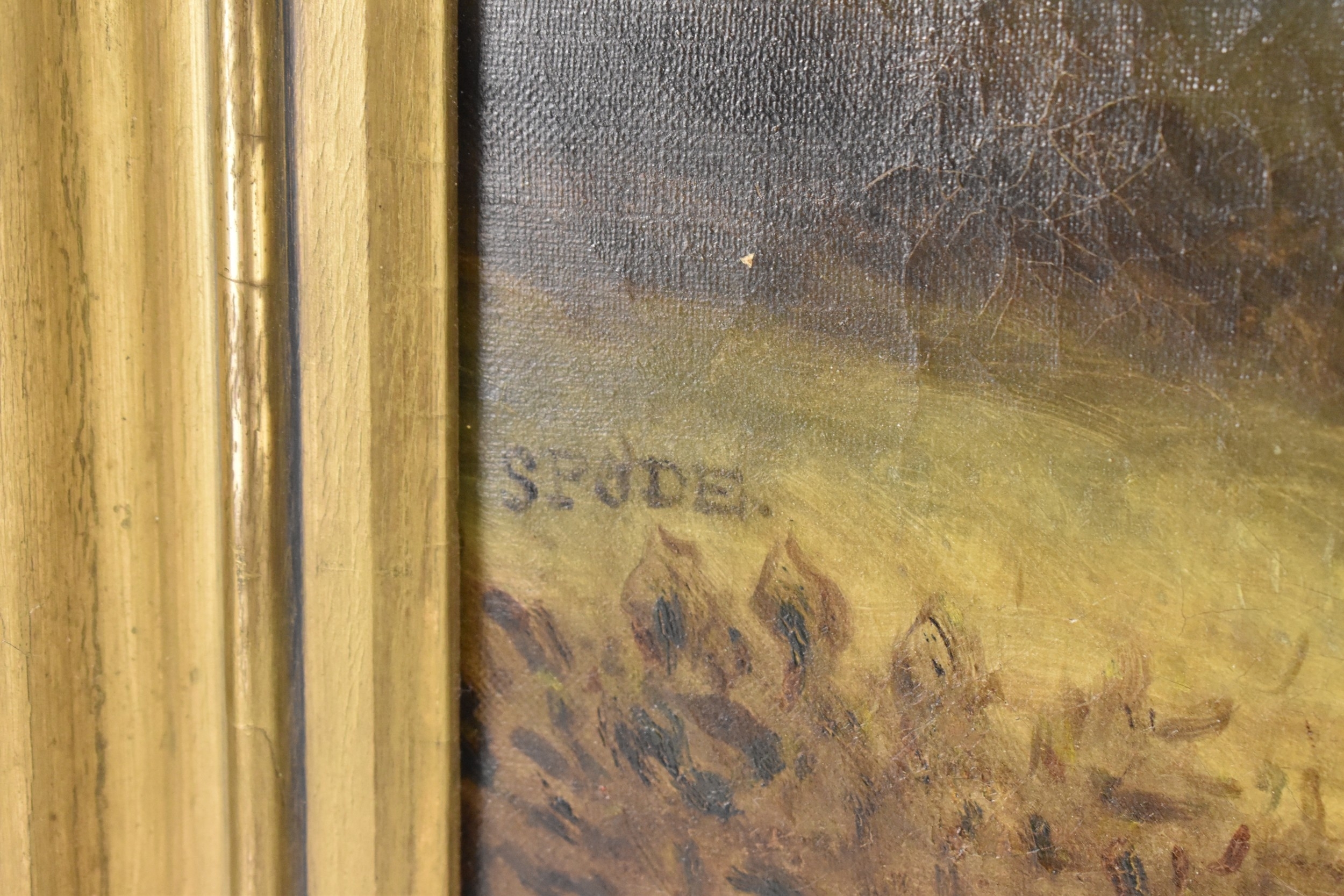 Artwork by Samuel Spode, An oil on canvas depicting a mare and foal in a landscape, Made of Oil on canvas