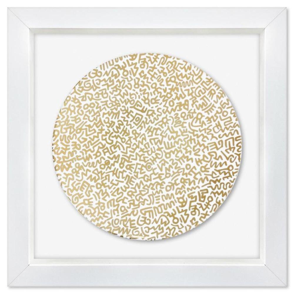 Artwork by Keith Haring, Gold Pattern, Made of Limoges Porcelain