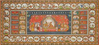 A South Indian painting depicting the story of the Ramayana - South Indian School, 20th Century