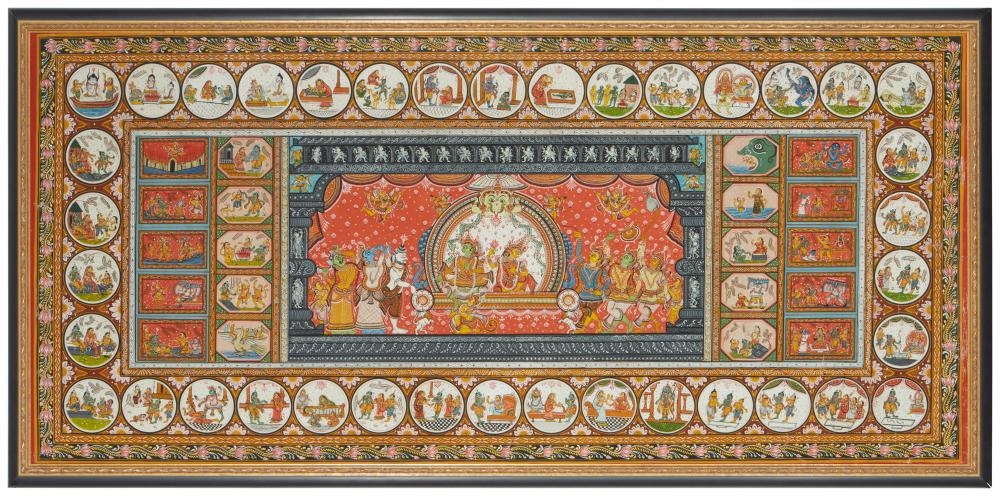 Artwork by South Indian School, 20th Century, A South Indian painting depicting the story of the Ramayana, Made of Gouache on canvas
