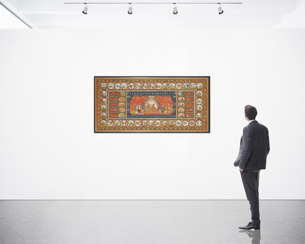 Artwork by South Indian School, 20th Century, A South Indian painting depicting the story of the Ramayana, Made of Gouache on canvas