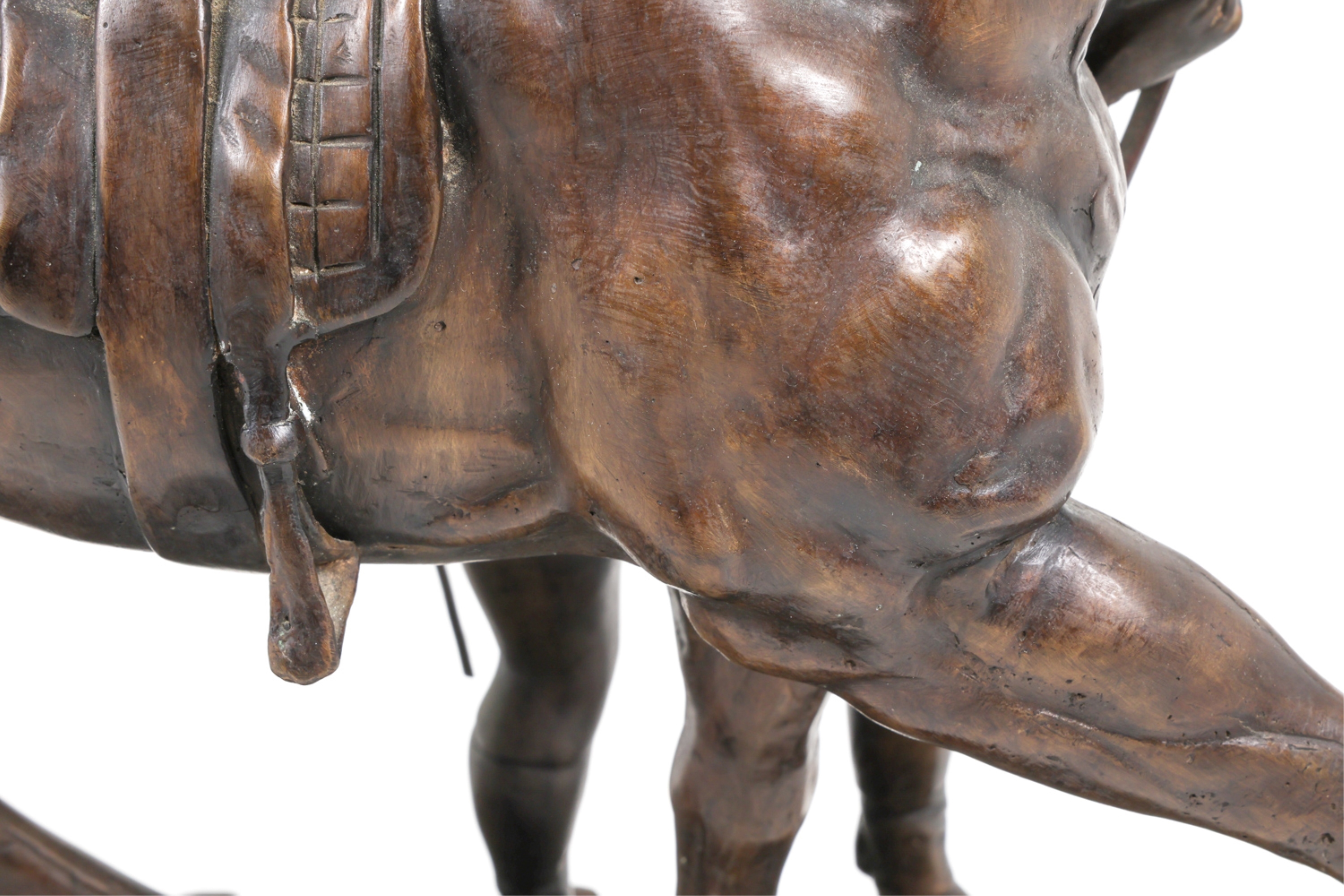 Edgar Bertram | Bronze figure sculpture of jockey standing beside ...