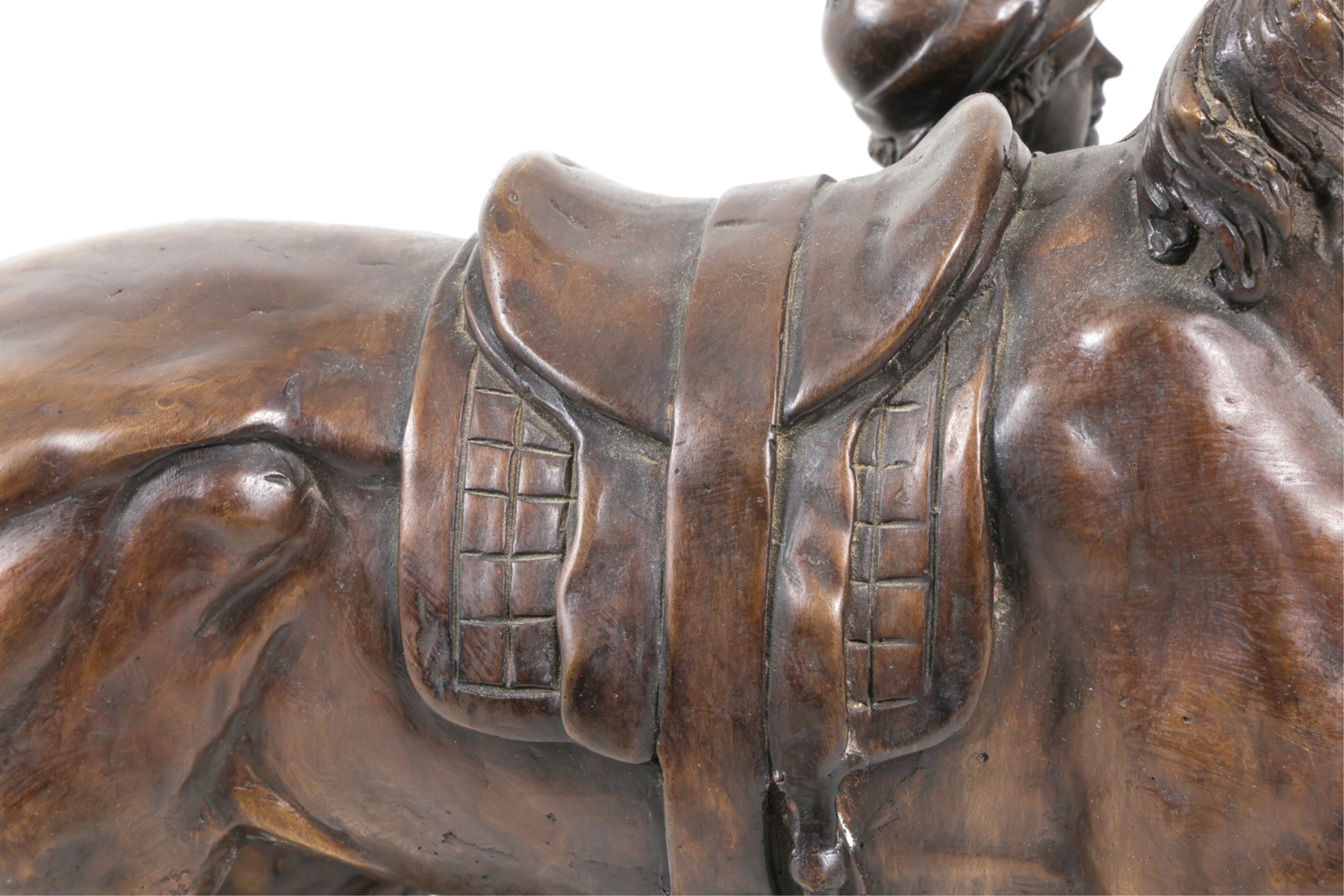 Edgar Bertram | Bronze figure sculpture of jockey standing beside ...