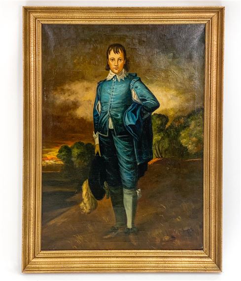 AFTER THOMAS GAINSBOROUGH 'BLUE BOY' O/C PAINTING by Thomas Gainsborough, 20th Century