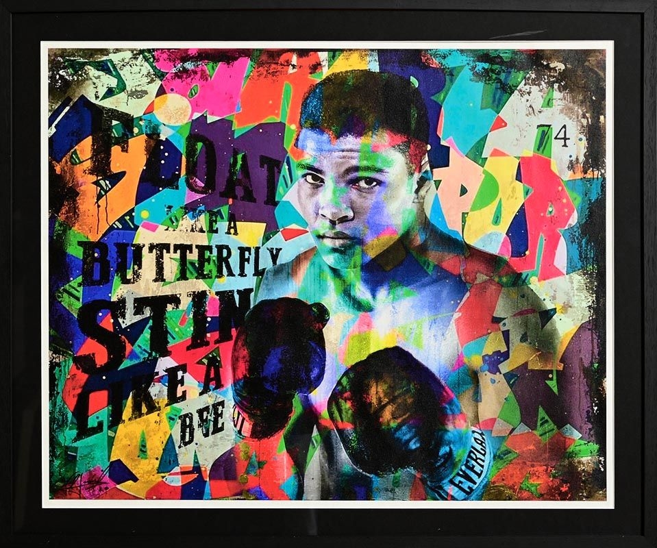 Artwork by Alberto Ricardo, Muhammed Ali, Made of limited edition print on canvas - number 3 from an edition of 10