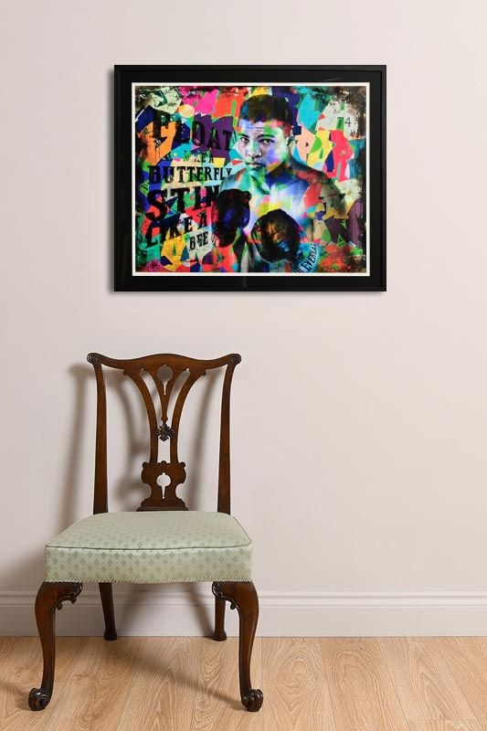 Artwork by Alberto Ricardo, Muhammed Ali, Made of limited edition print on canvas - number 3 from an edition of 10