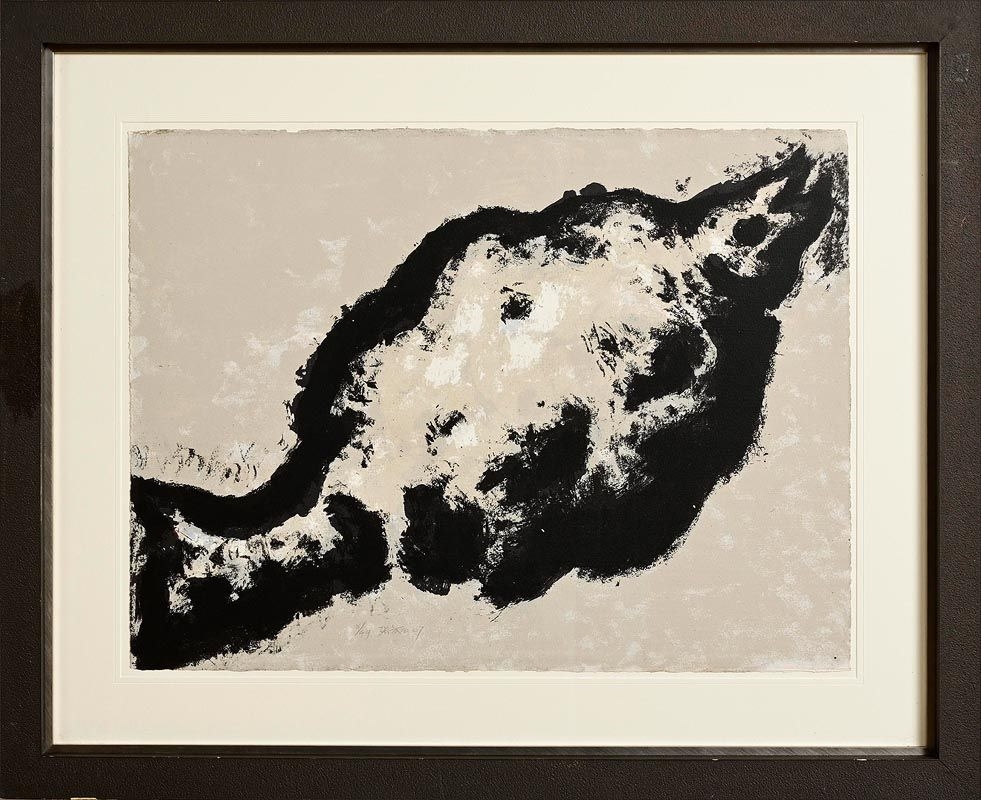 Artwork by Zhang Fang Bai, Fish, Made of limited edition carborundum lithograph - numbered 8 from an edition of 49