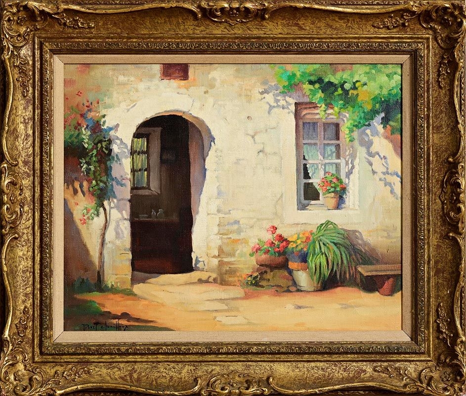 Artwork by Robert Chailloux, Courtyard Archway, Made of oil on canvas