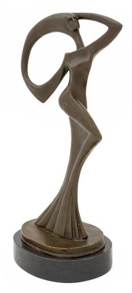 Modern Abstract Standing Female Bronze Sculpture by Miguel Fernando López (Milo)