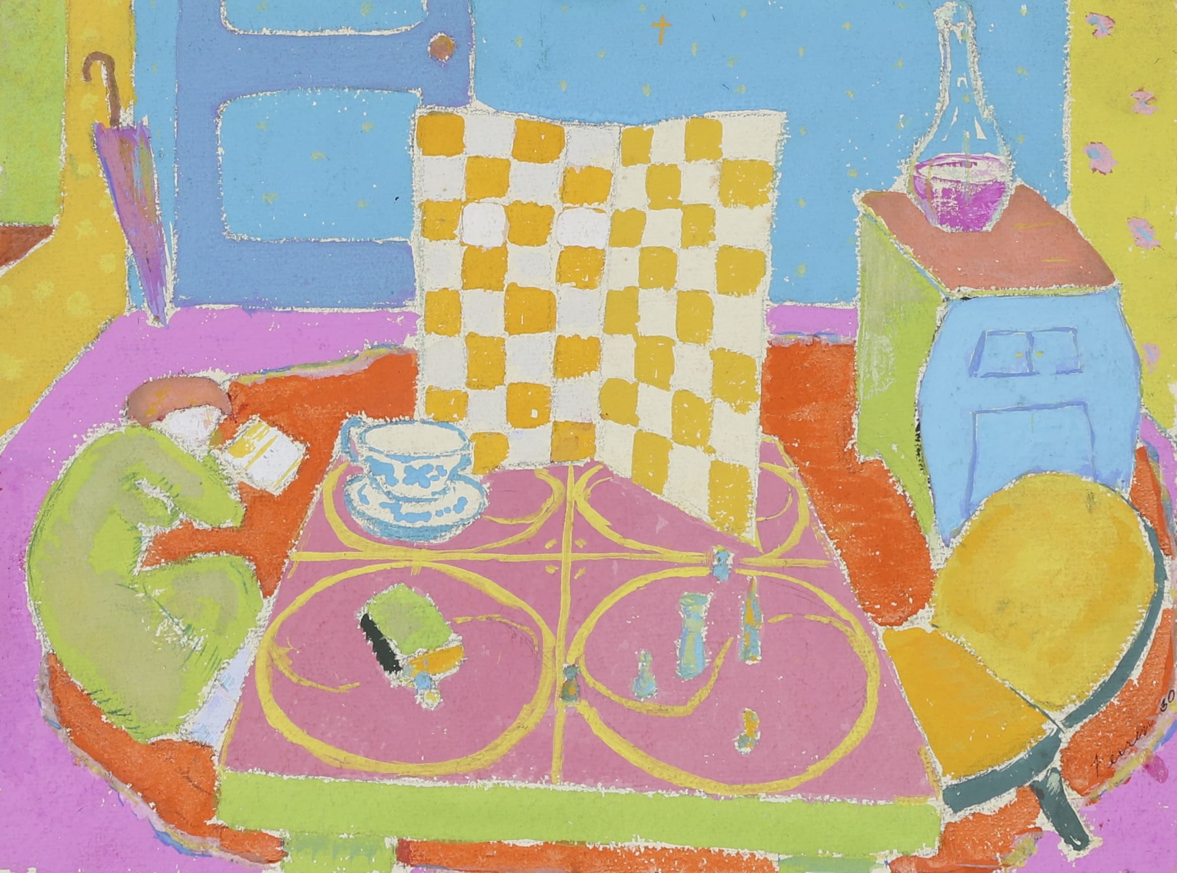 Artwork by John Ferren, Femme dans un intérieur, Made of gouache on paper