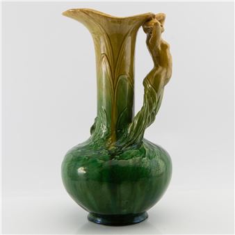 Albin Hamberg vase "Morgonstjernan" Höganäs Jugend dated 1900 - Albin Hamberg