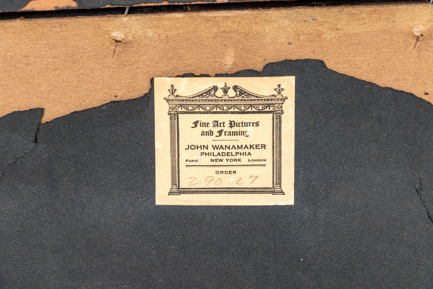 Artwork by Ethel Brinton, Shepherd With Flock In A Field, Made of oil on board