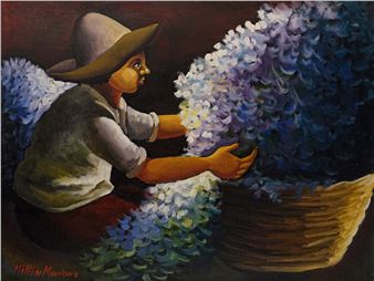 Pitóty com flores - Milton Mariano da Silva
