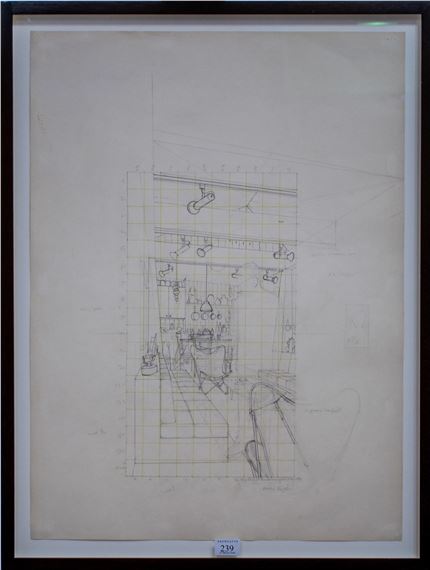 Study for The Mysterious Suspicion: After Margritte by Patrick Caulfield, circa 1974