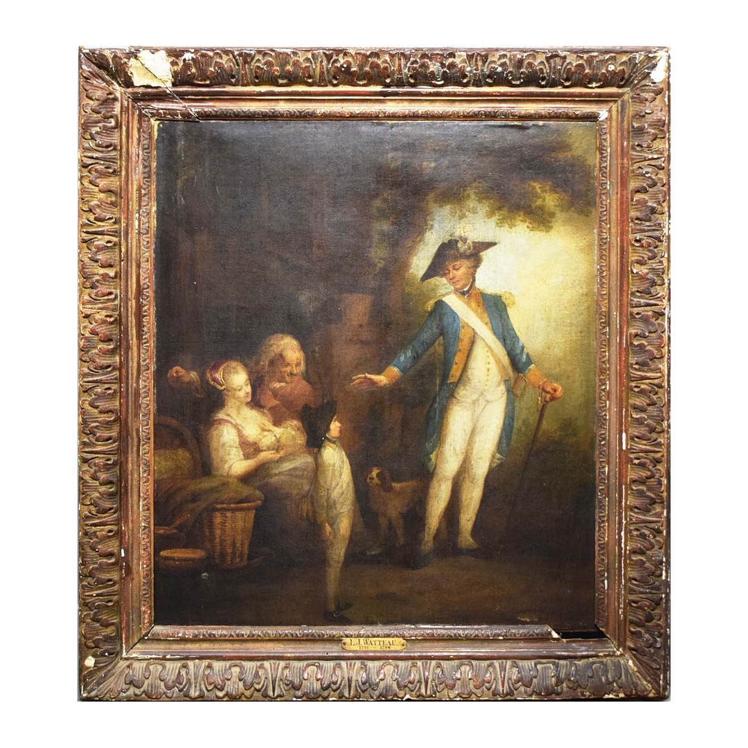 Artwork by Louis-Joseph Watteau, Figure of an army officer, Made of Oil on canvas