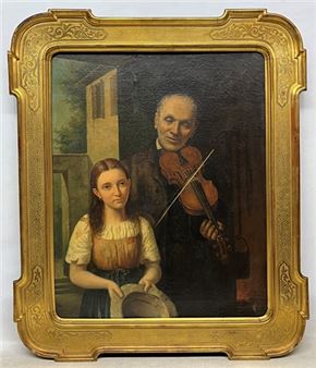 Violinista y niña - Ettore Drisaldi
