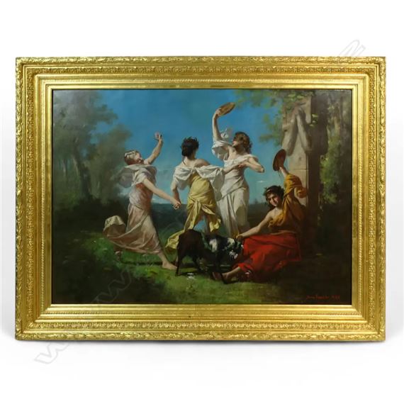 The Dance of the Nymphs by Alexandre Serres, dated 1883