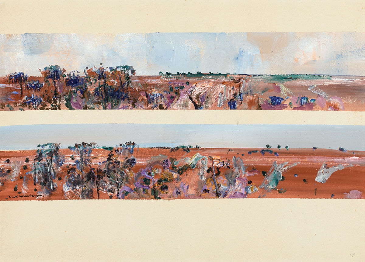 Artwork by Fred Williams, Loxton Landscape, Made of gouache on paper