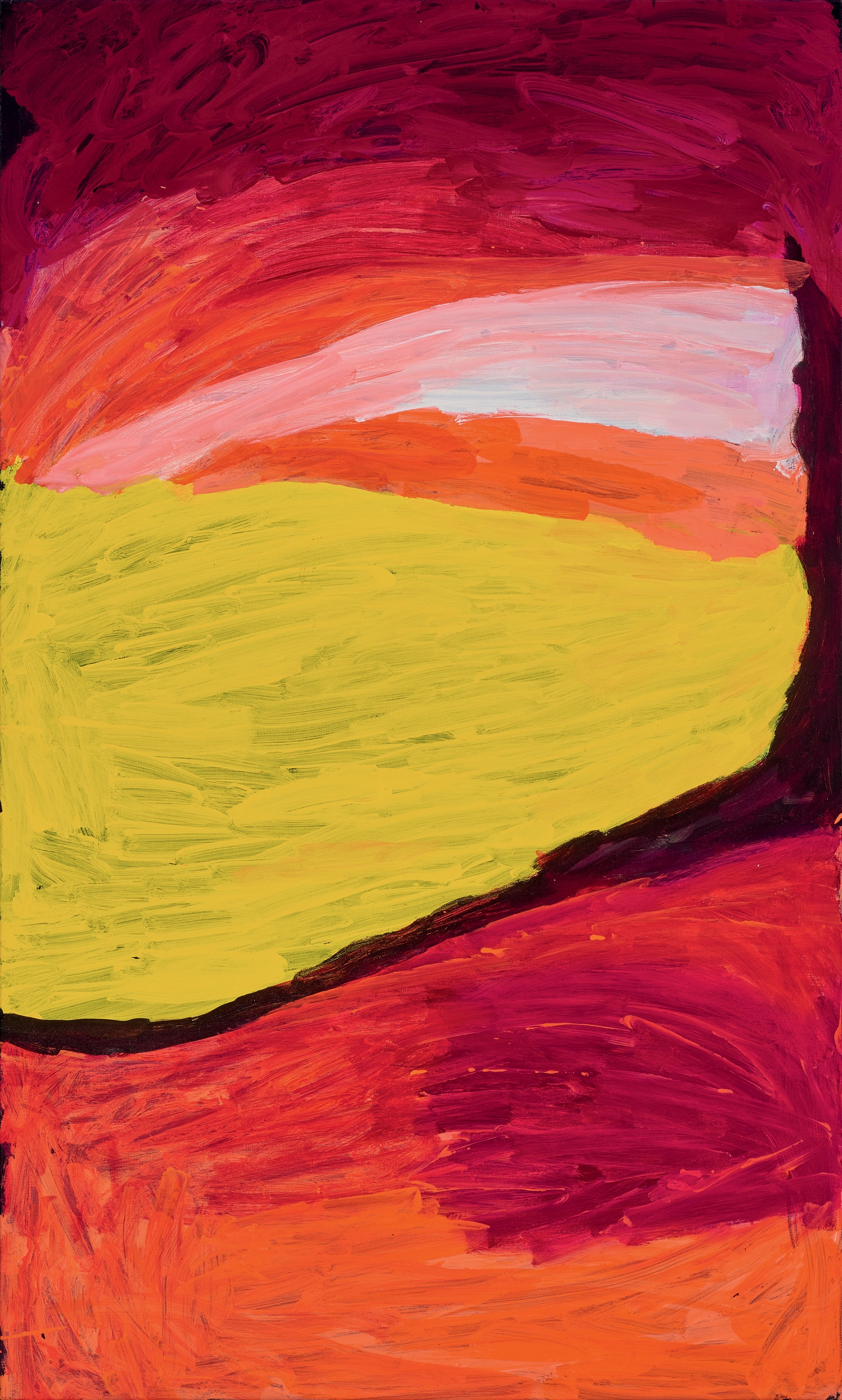 Artwork by Sally Gabori, Dibirdibi Country 2011, Made of synthetic polymer paint on linen