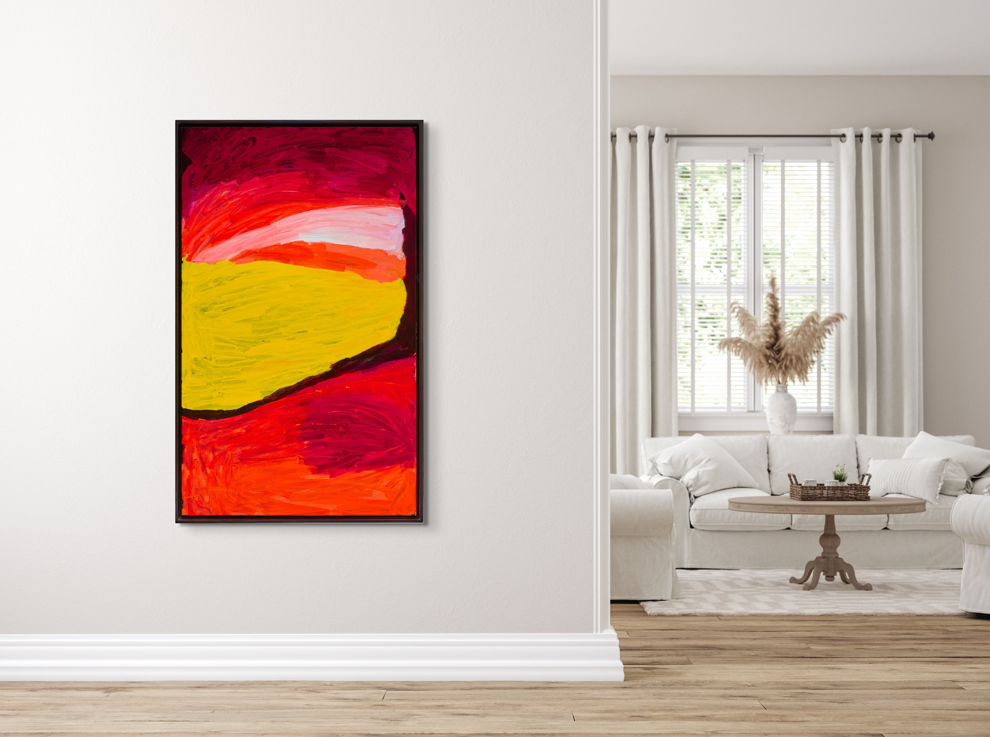 Artwork by Sally Gabori, Dibirdibi Country 2011, Made of synthetic polymer paint on linen