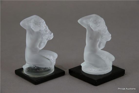 A PAIR OF LALIQUE 'FLOREAL' FIGURINES by René Lalique, post-1951