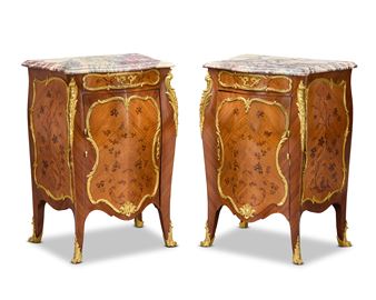 Bombé bedside cabinets - Joseph-Emmanuel Zwiener