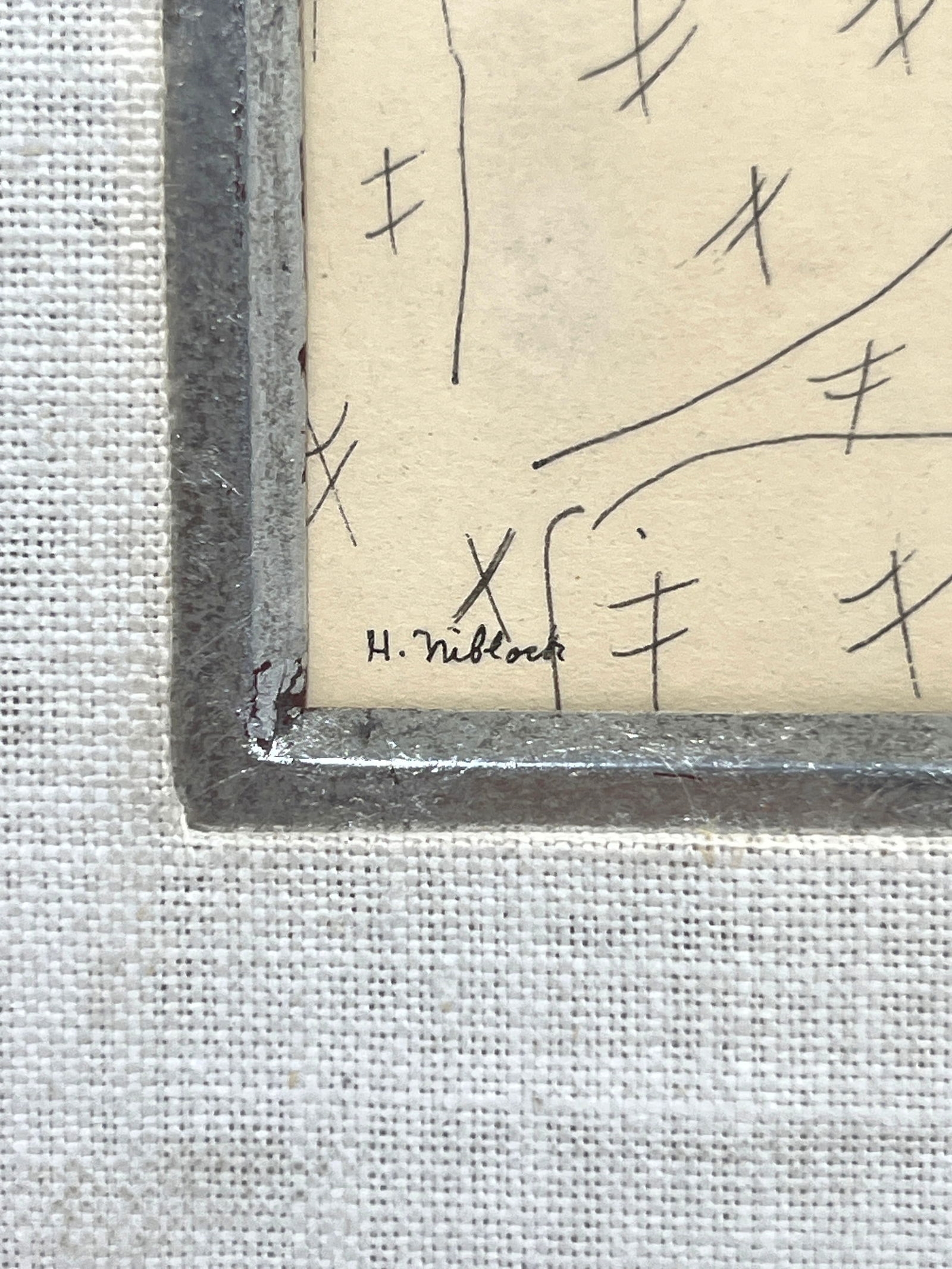 Artwork by Harry Niblock, Girl Slouching, Made of Pen and Ink