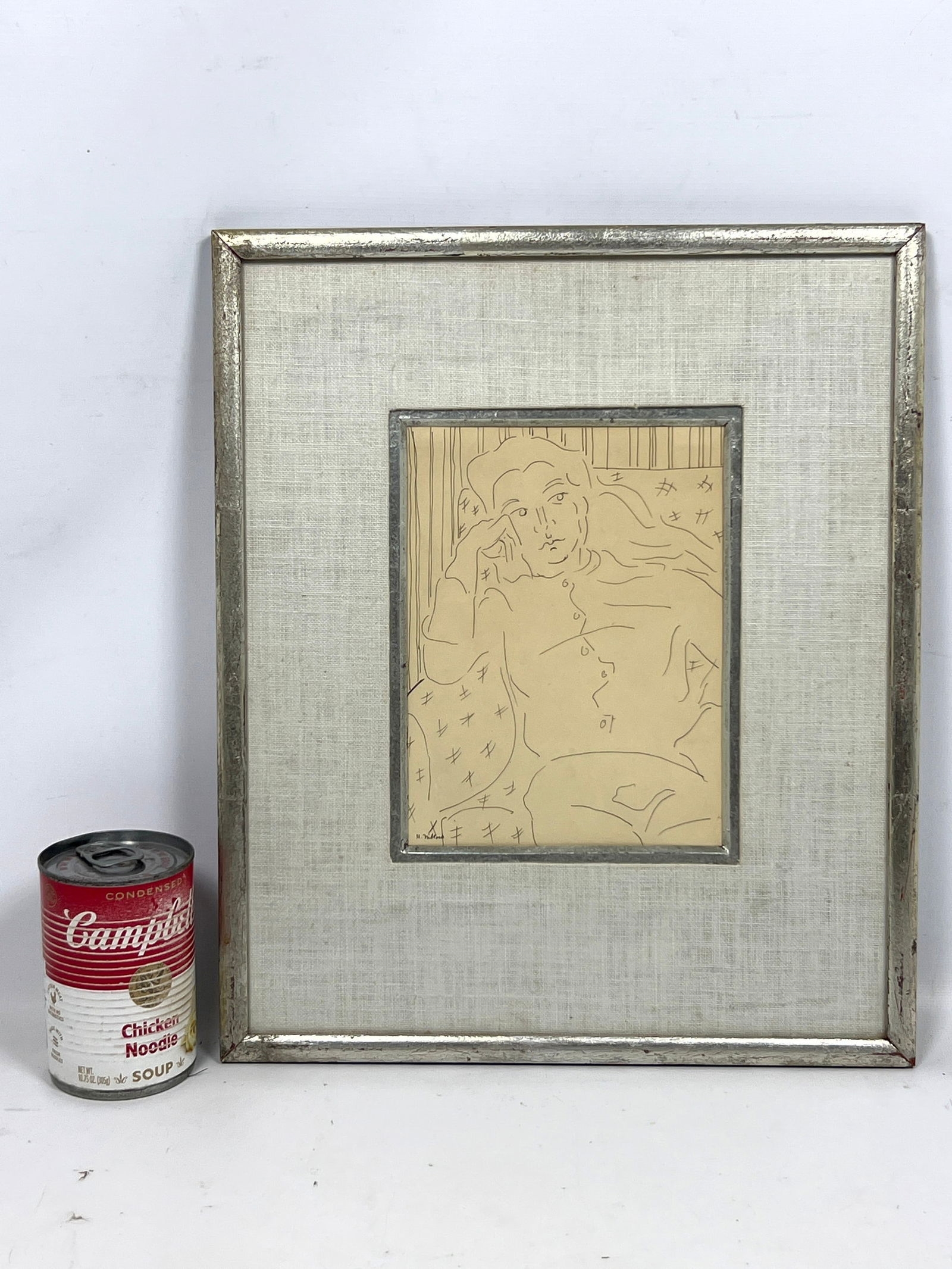 Artwork by Harry Niblock, Girl Slouching, Made of Pen and Ink