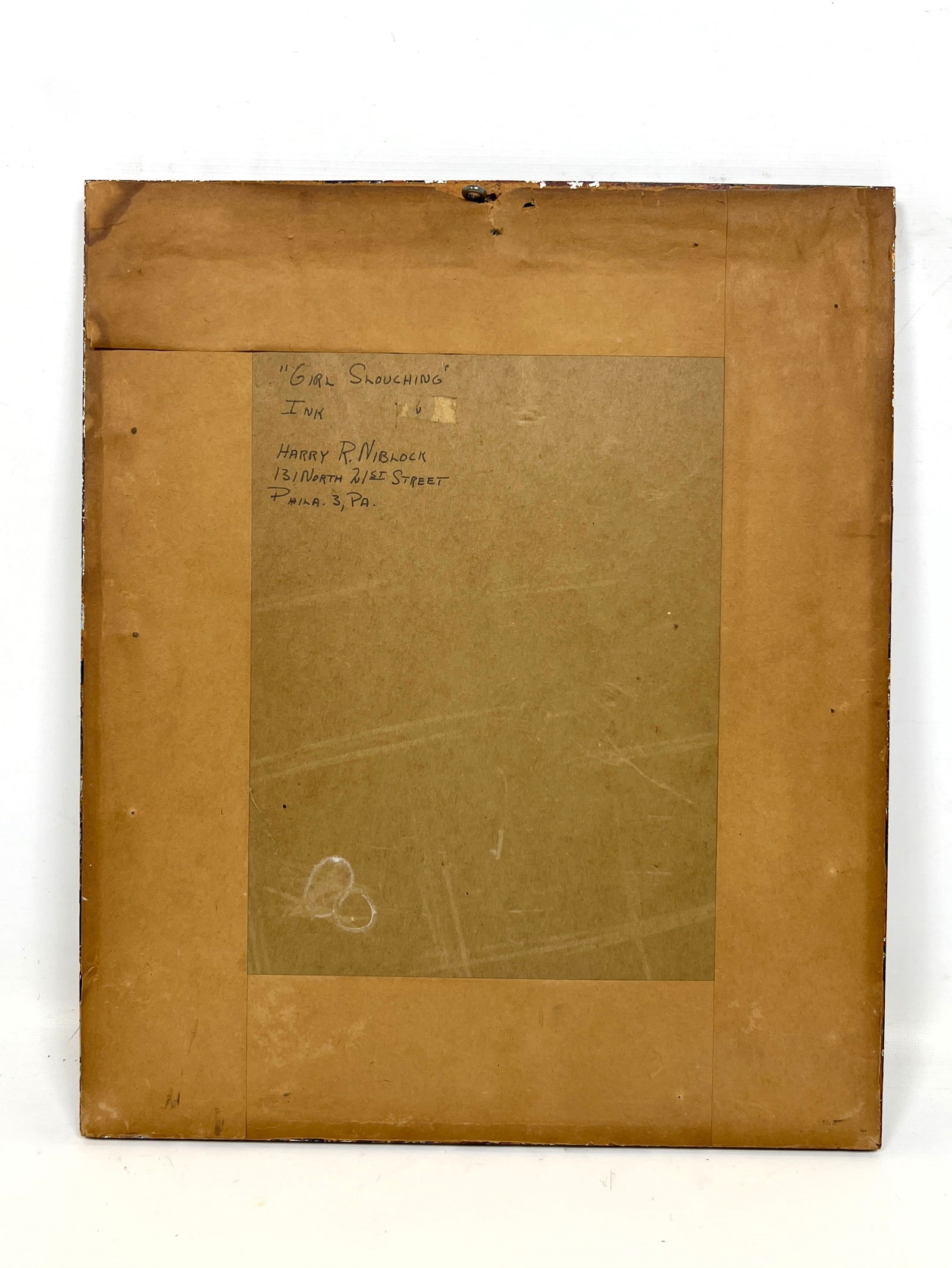 Artwork by Harry Niblock, Girl Slouching, Made of Pen and Ink