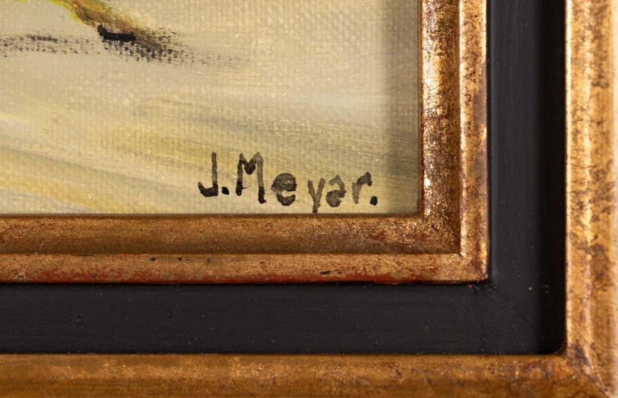 Artwork by J.P. Meyer, Bouquet of flowers in a vase, Made of Oil on canvas