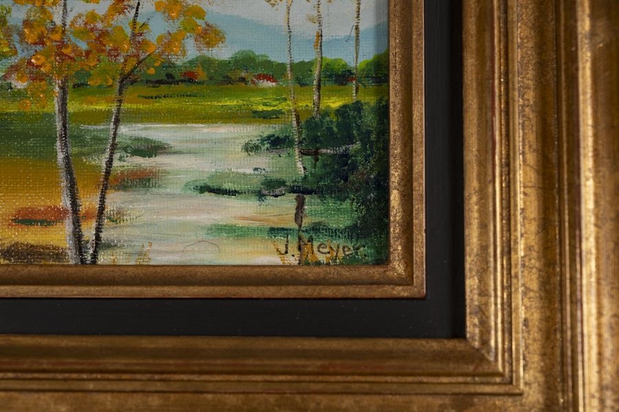 Artwork by J.P. Meyer, Alsace landscape, Made of Oil on isorel