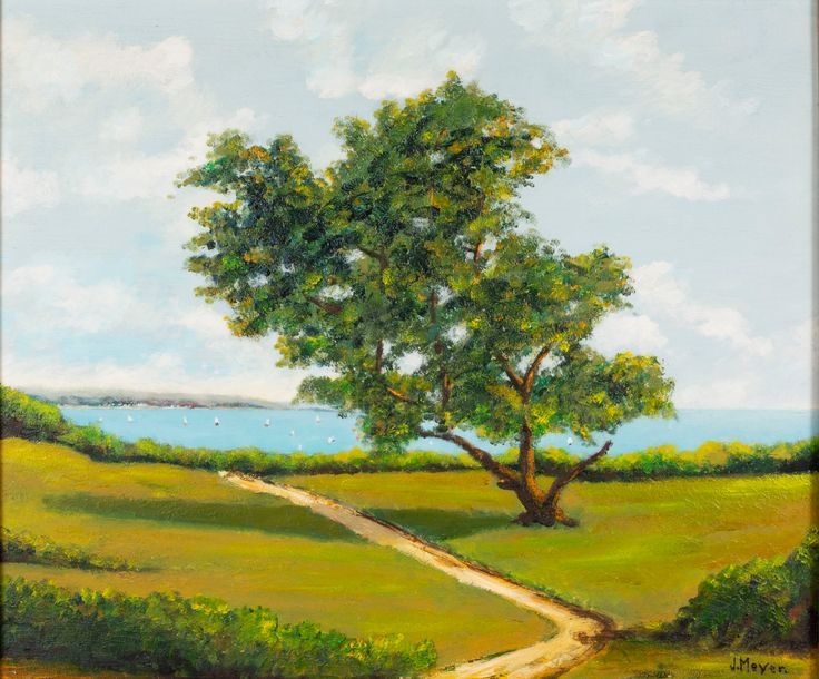 Artwork by J.P. Meyer, Landscape at Locqmariaquer, Made of Oil on canvas