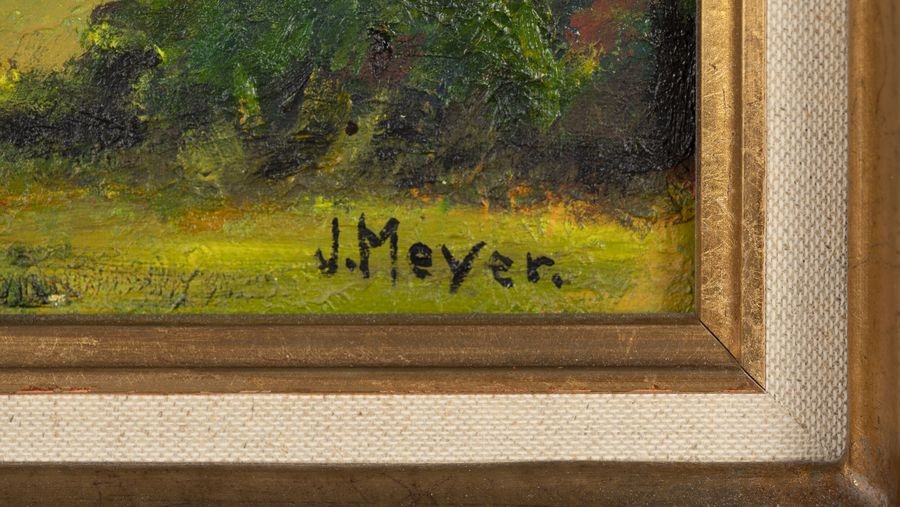 Artwork by J.P. Meyer, Landscape at Locqmariaquer, Made of Oil on canvas