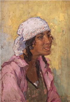 Knob with white headscarf - Apostol Mănciulescu