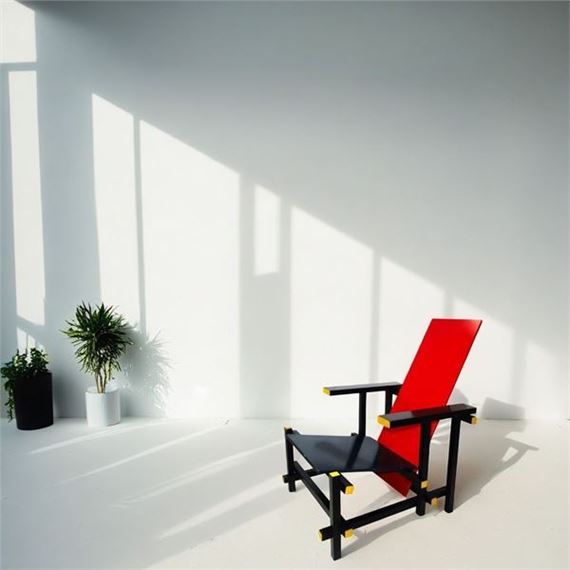 Red and Blue Armchair by Gerrit Rietveld