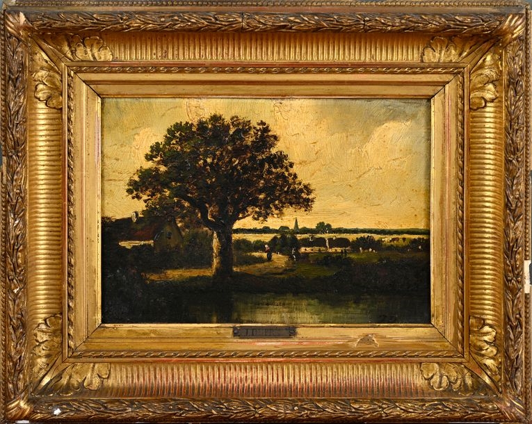 Artwork by Jules Dupré, Animated lake scene, Made of Oil on panel