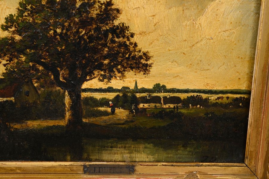 Artwork by Jules Dupré, Animated lake scene, Made of Oil on panel