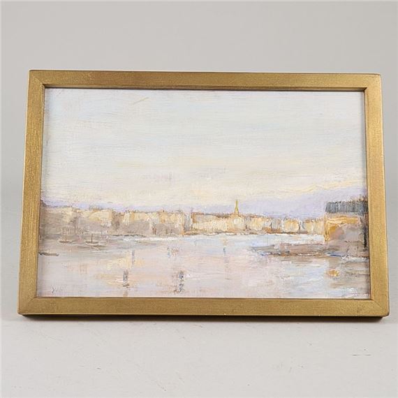 Sweden. "Mot Strandvägen från Skeppsholmen". Signed. Oil on panel by Bo Yson Sjöberg