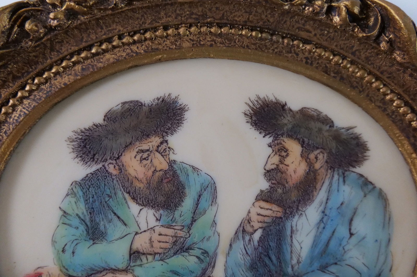 Artwork by Dov Bar-Lev, Group Lot of 3 Resin Tile Judaica Pieces of Art, Made of Resin