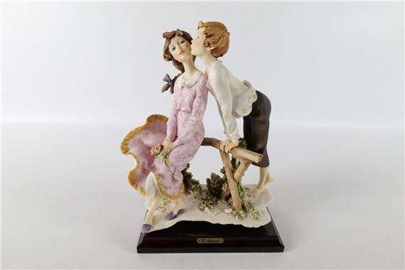 G. Armani Boy Kissing Girl Figurine by Giuseppe Armani, 1990