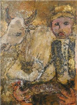 Uomo con toro - Maurilio Colombini