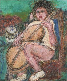 Donna con violoncello - Maurilio Colombini