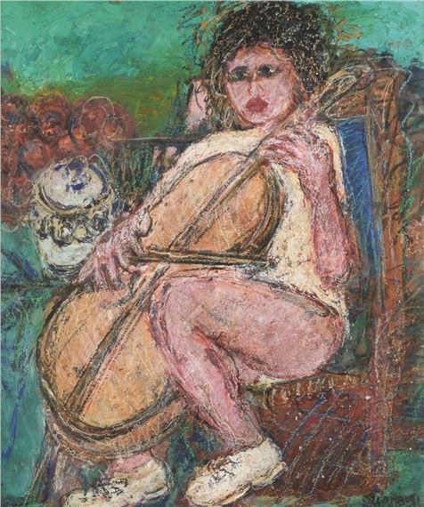 Donna con violoncello by Maurilio Colombini
