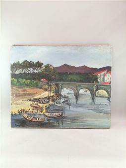 Landscape with river and mountain - Anny Bitter