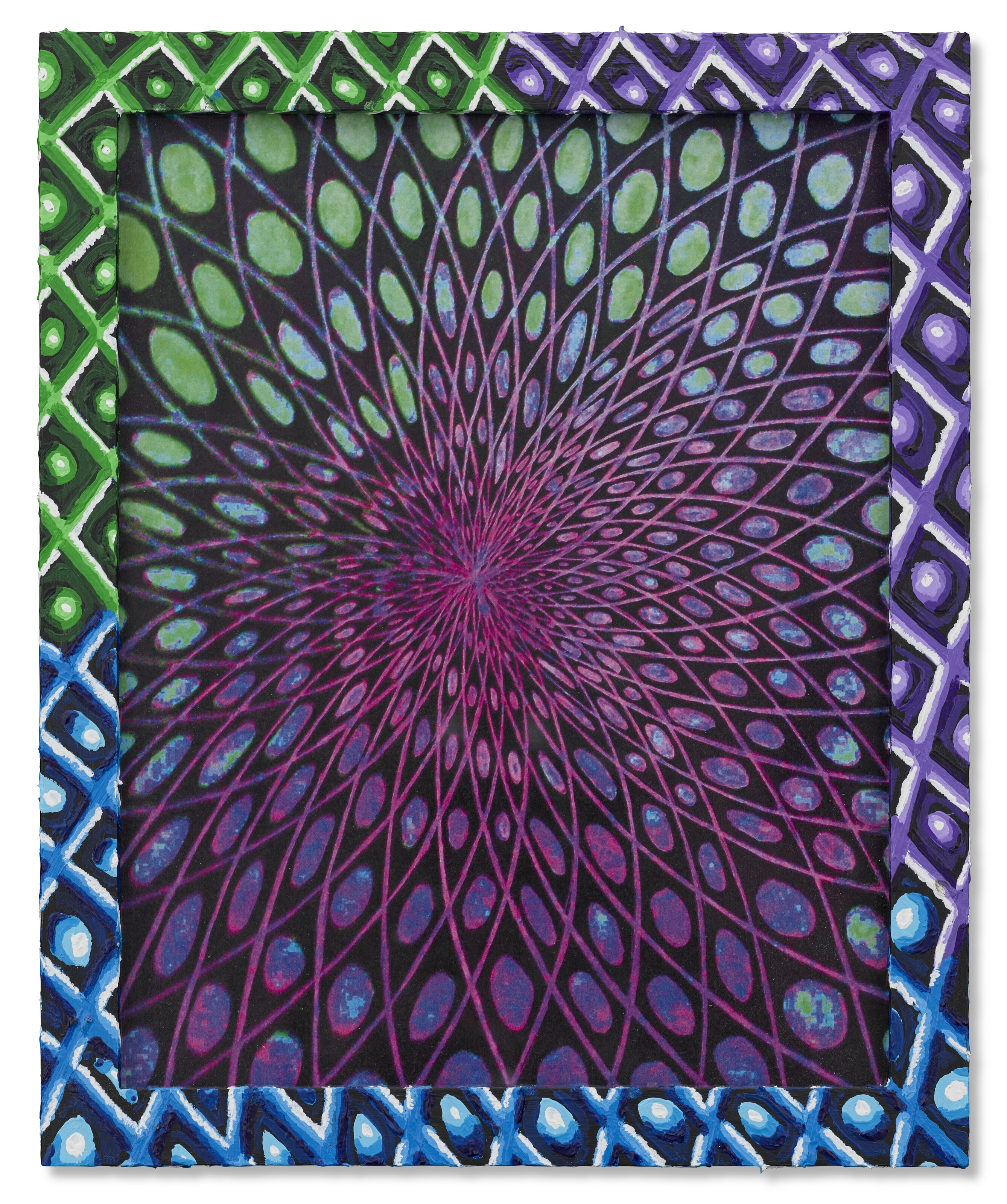 Artwork by Nick Byron, Colorful Psychedelic Swirl, Made of digital print in acrylic