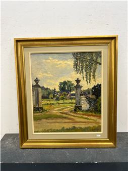 "entrée avec pilastres" - Emile Roulin