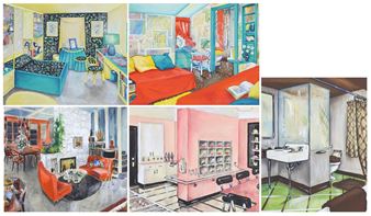 Original drawings by the artist created for Armstrong Flooring - Elizabeth H. MacDonald