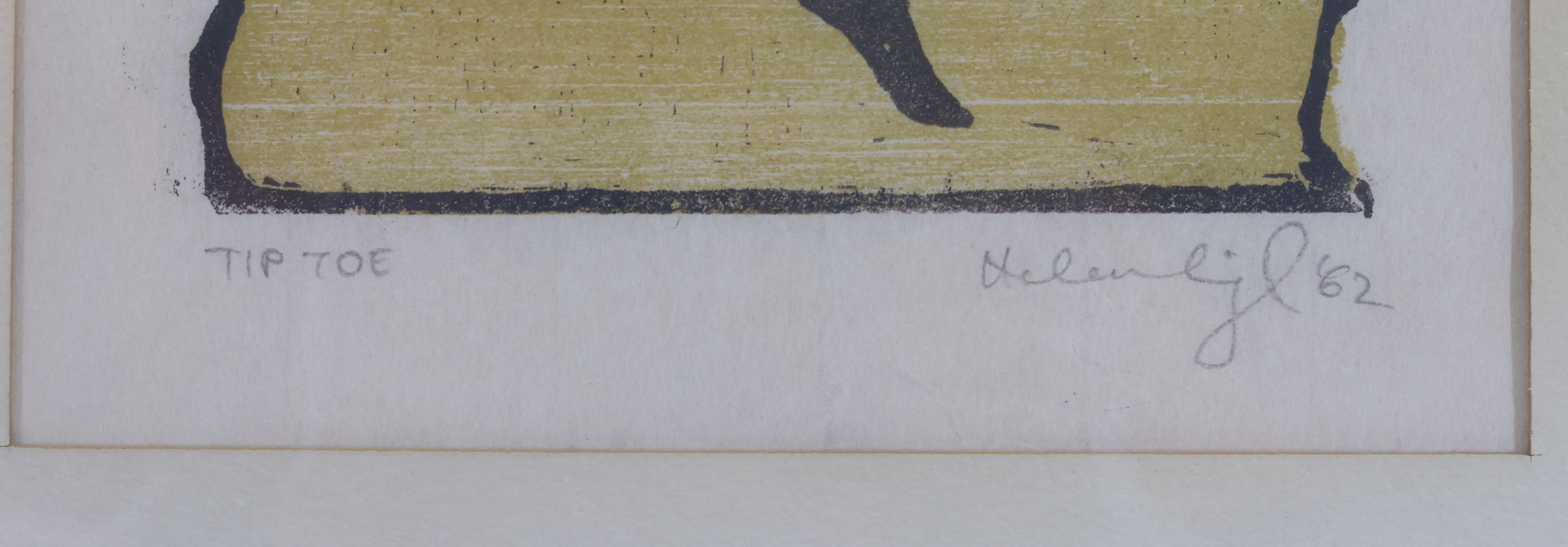 Artwork by Helen Siegl, Tip Toe, Made of Woodblock print