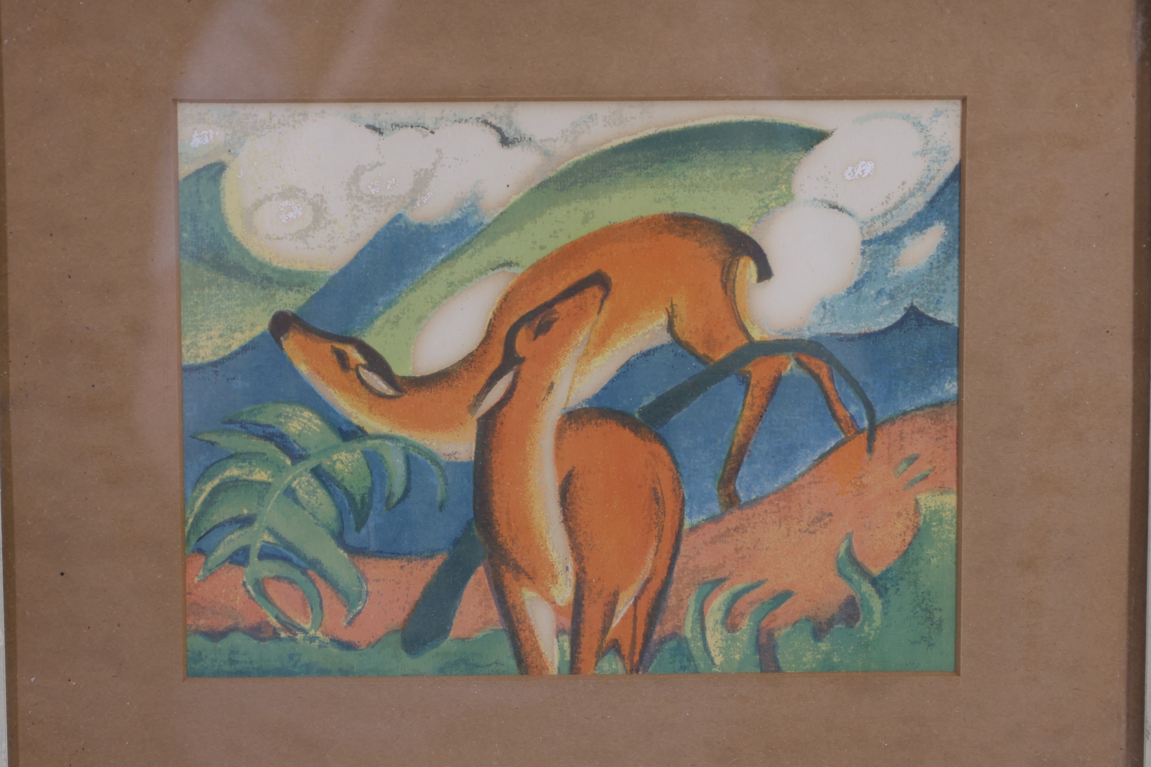 Artwork by Franz Marc, Two Deer, Made of Mixed media